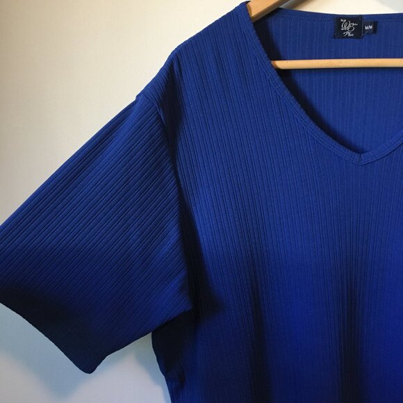 Vintage Made in Canada WE Phthalo Blue Ribbed T-Shirt - Picture 4 of 16